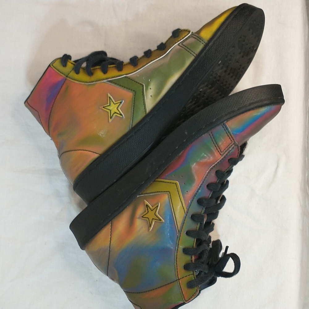 Converse Iridescent High-Top Sneakers Size 9 Vg Pre loved Condition - Picture 3 of 6